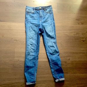 Blue high rise jeans